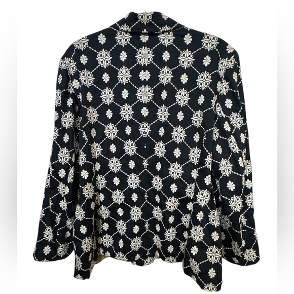 Retro Black & White Floral INC International Concepts Blazer Women’s 3X MINTY - Picture 2 of 4